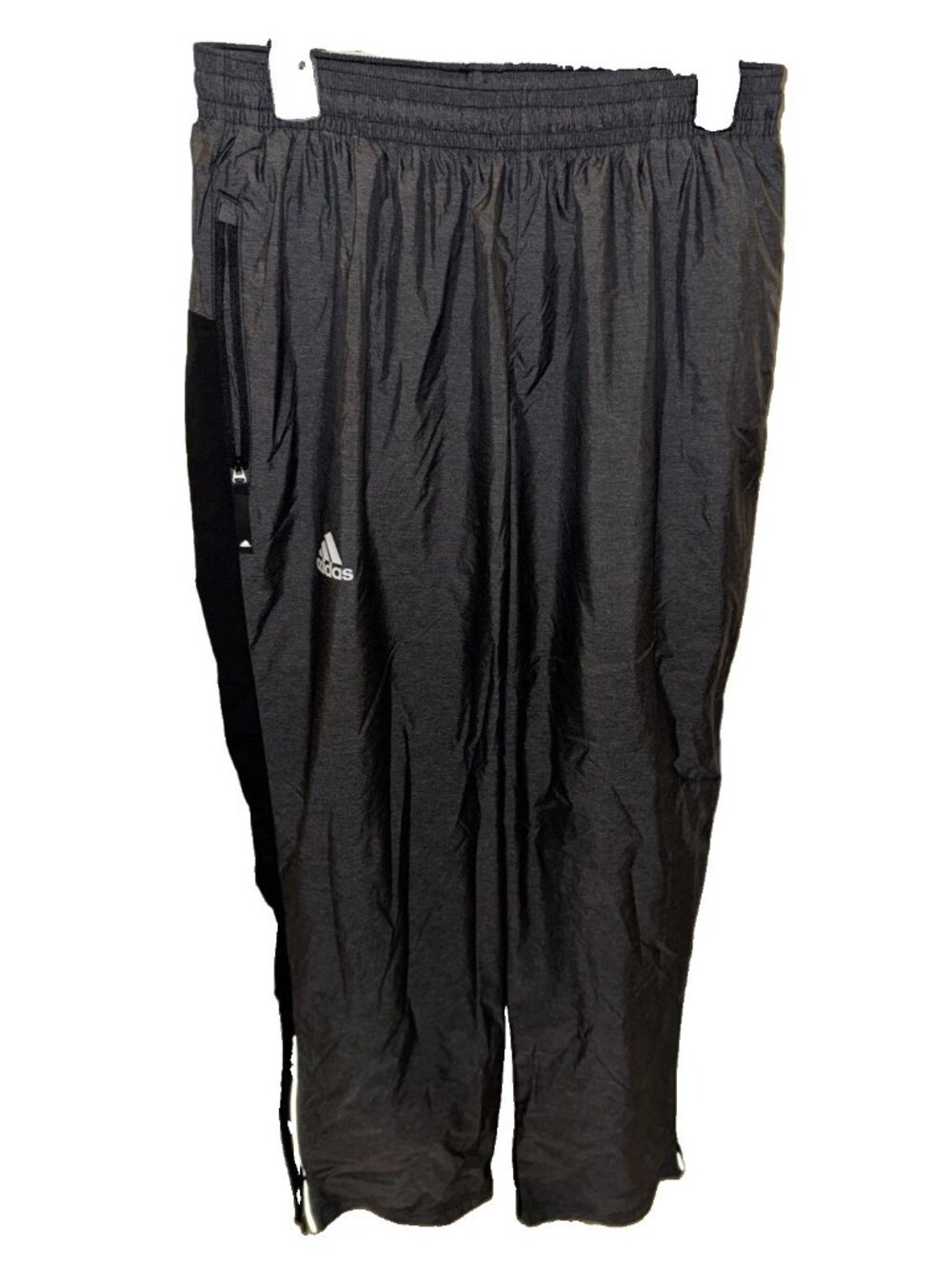 Adidas All Weather Pants Mens M Black Packable Windpant Golf Zip Hem Track Pant